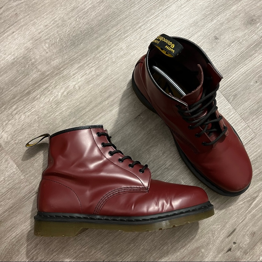Dr. Martens Leather Boots Red
